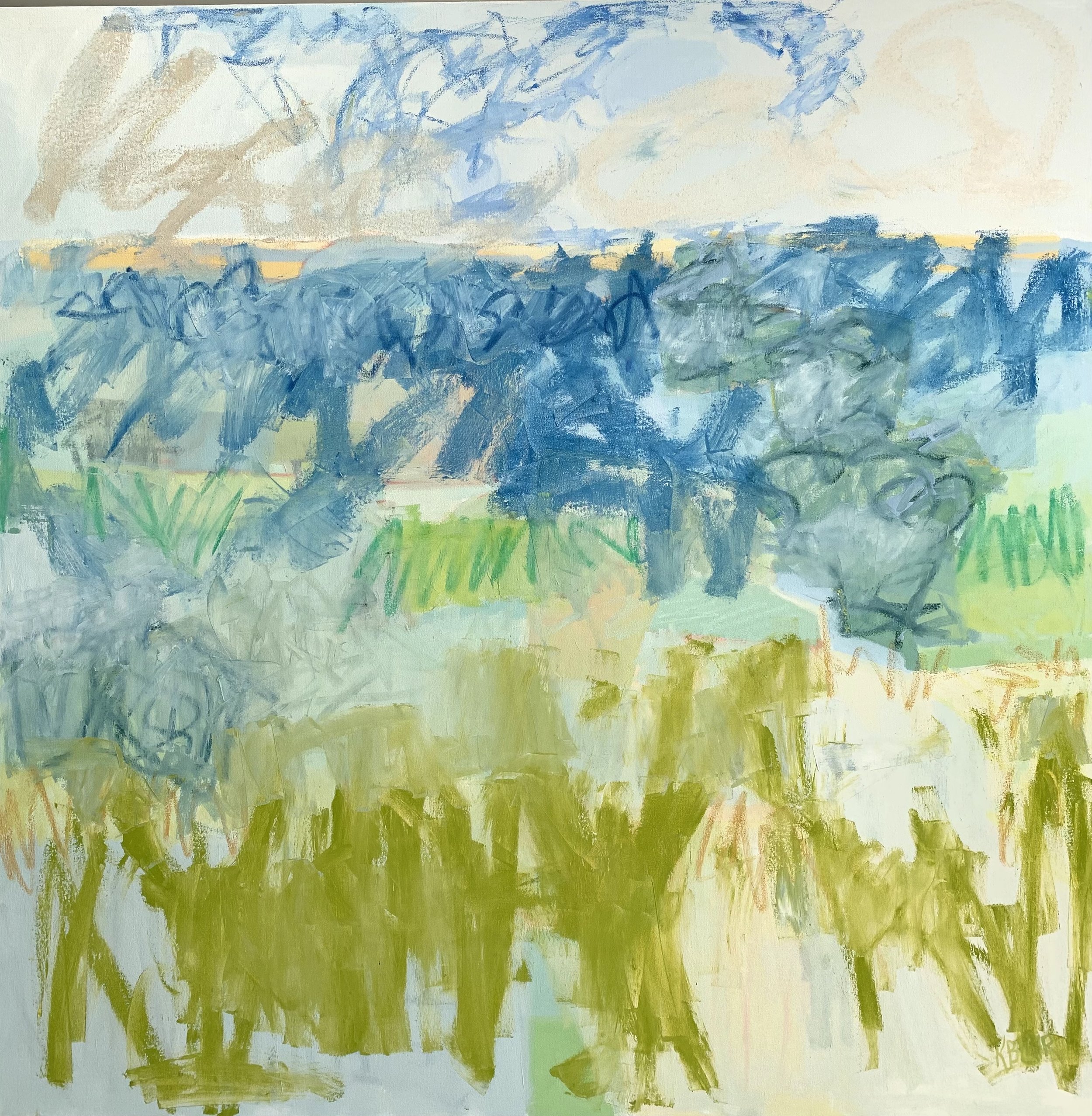 Looking Across the Blue Ridge, 43x43, $6,500.