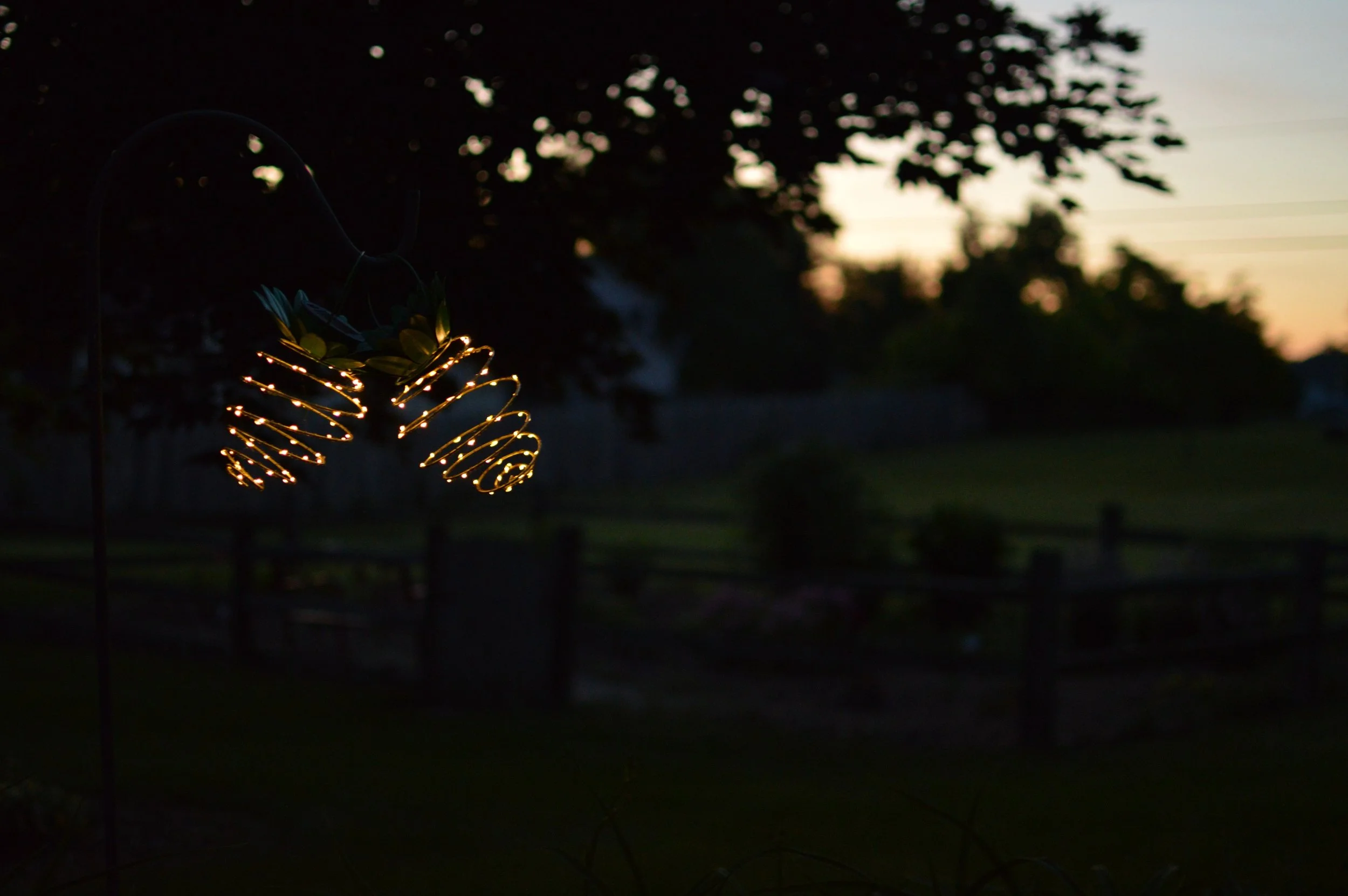 Where I'll be spending my summer evenings &mdash; mostly. I'm not usually one for backyard knick knacks, but I'm appreciating the cuteness of these pineapple lights.