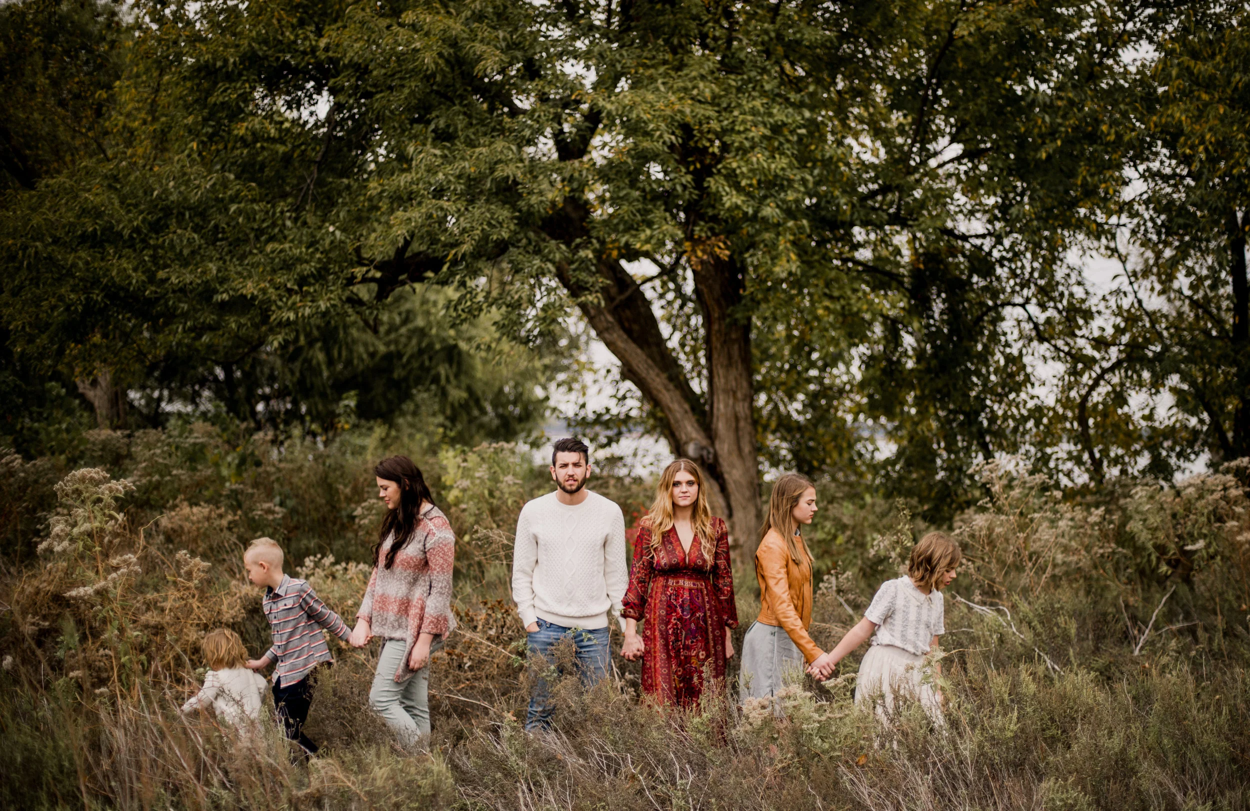 Family Walking Through Nature