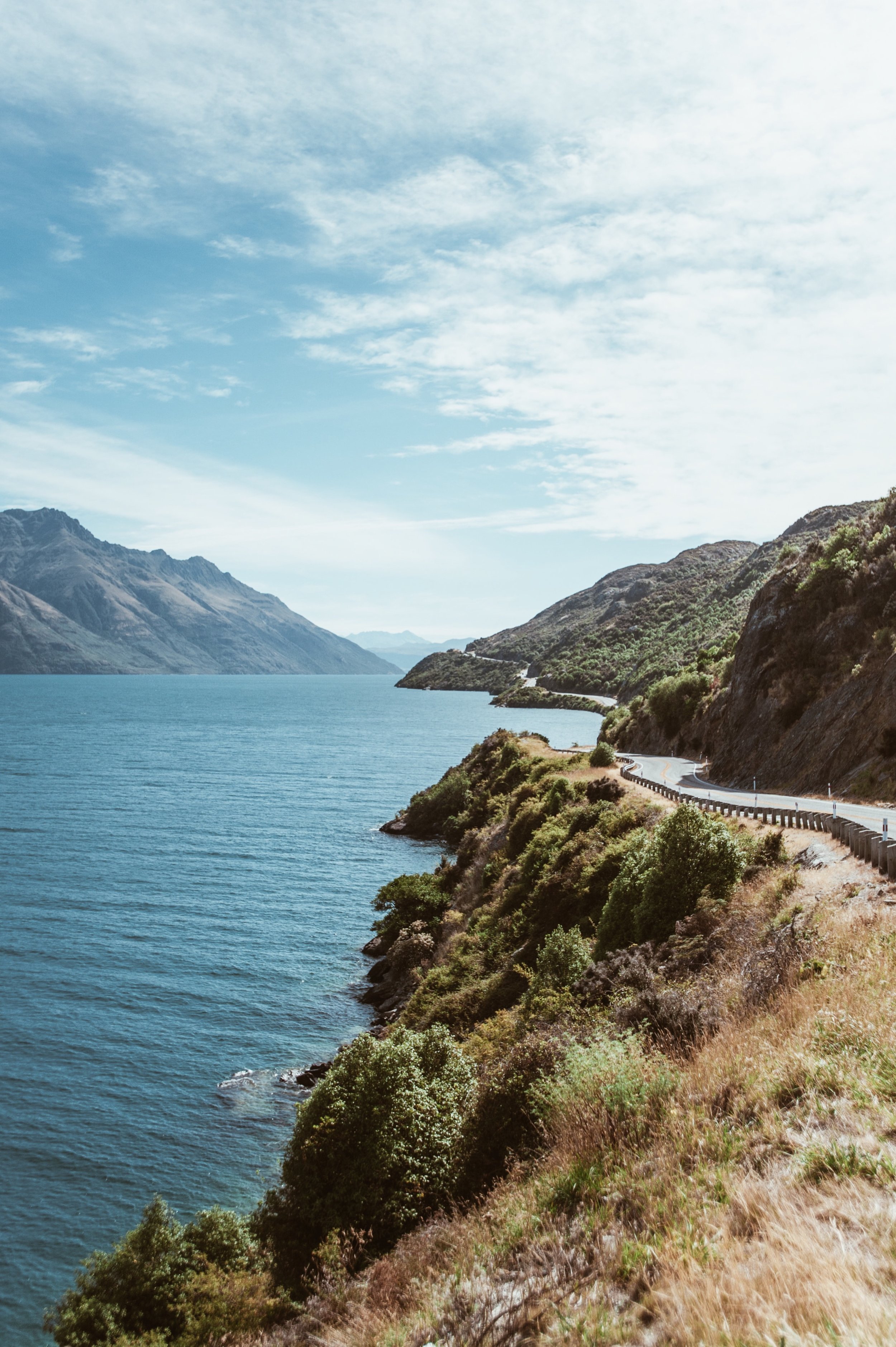 Road Along Lake in New Zealand