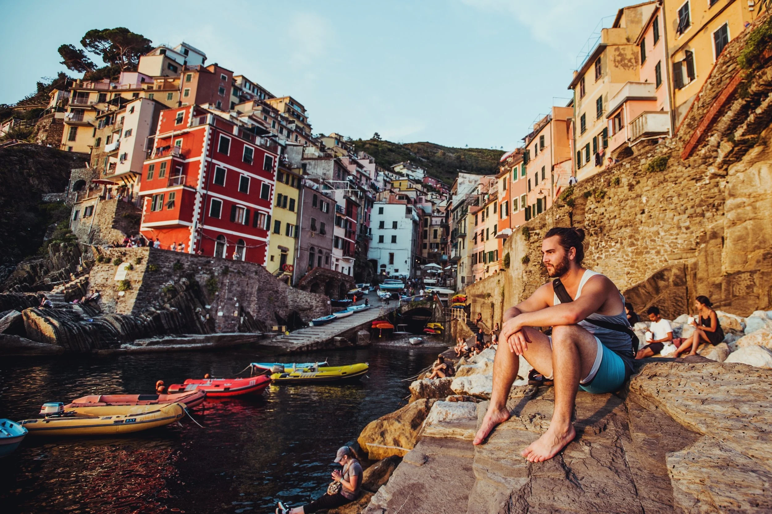 Colorful Village with Harbor