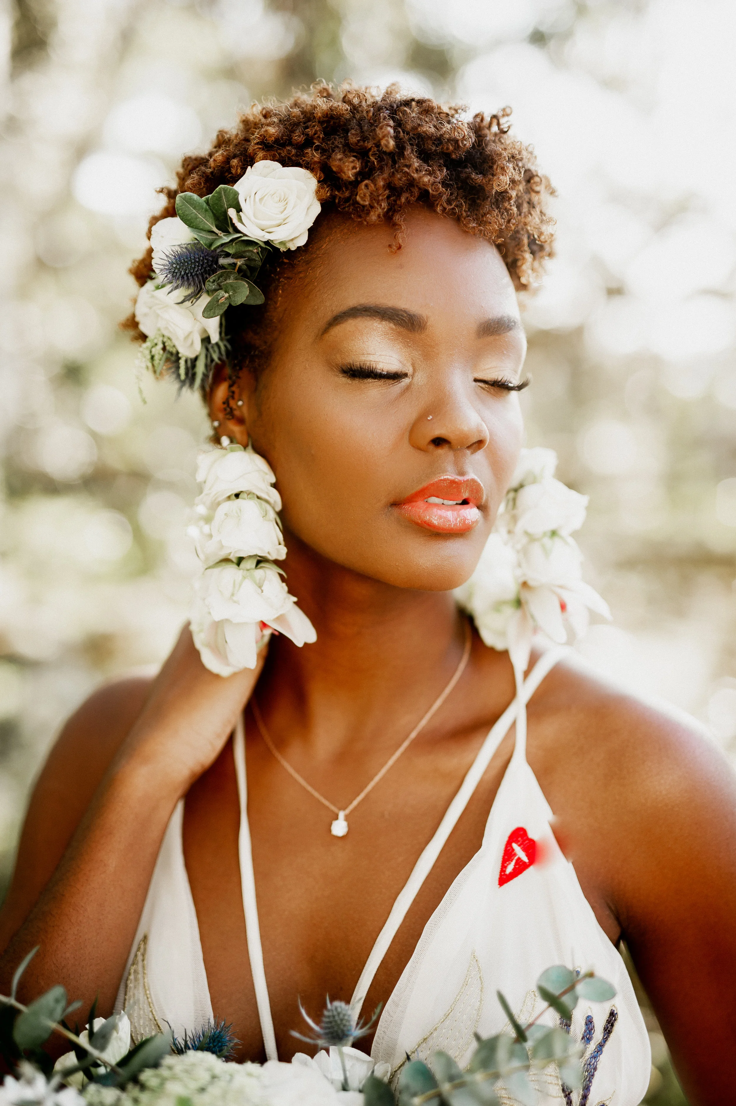 Bride with Flower Earnings