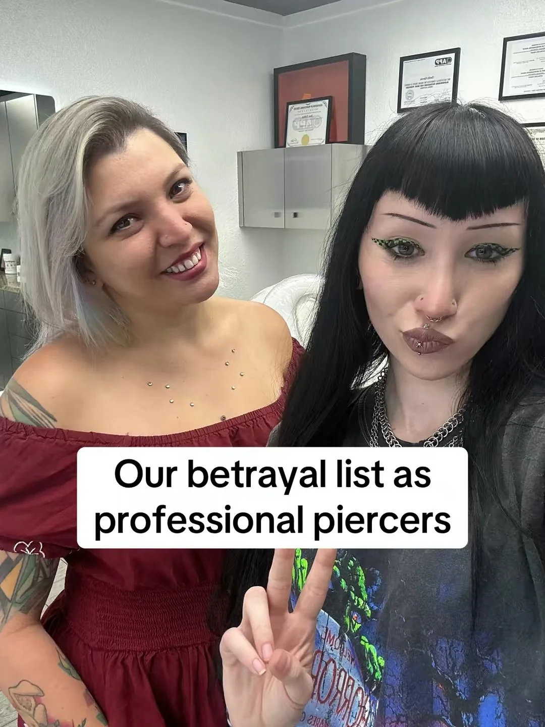 Our betrayal list as piercers 😩  Just to name a few #adornment #palmspringsca #piercing #betrayallist