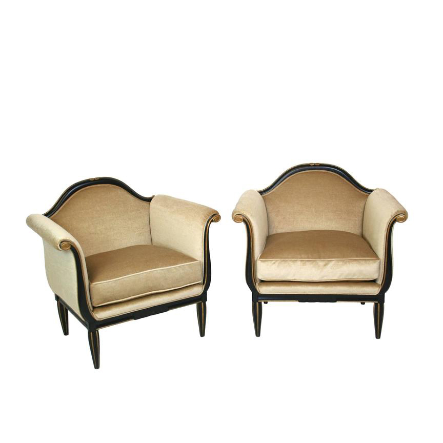 Pair Of French Art Deco Lounge Chairs — Porter & Plunk
