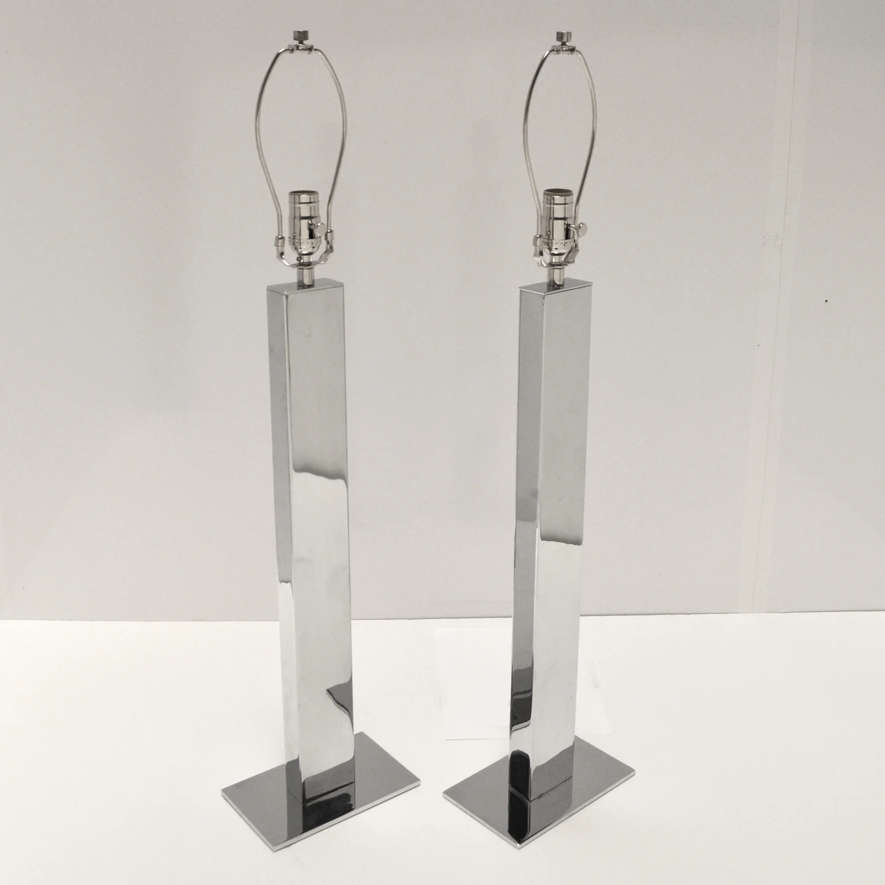 PAIR OF GEORGE KOVACS CHROME "SKYSCRAPER" LAMPS 