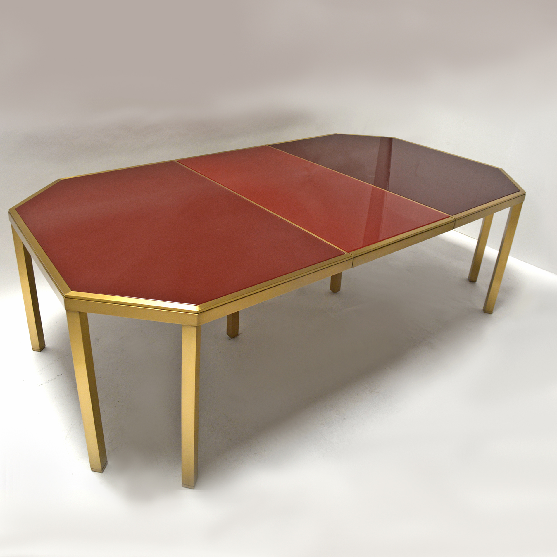 Guy Lefevre Maison Jansen Brass and Glass Dining Table 