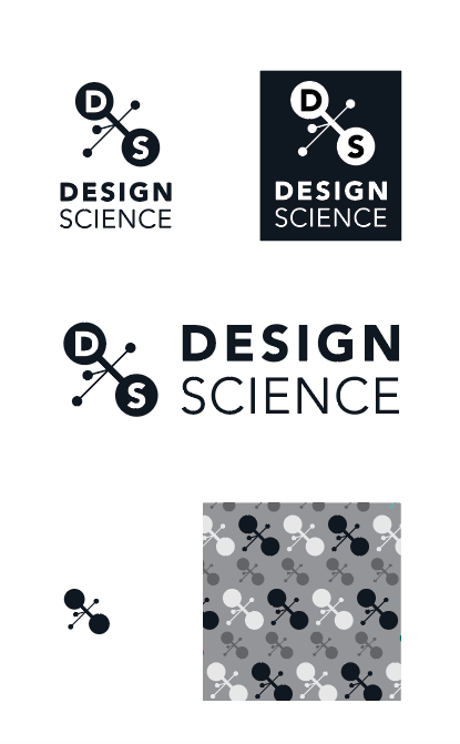  Chosen mark in vertical and horizontal formats, dark and light backgrounds, favicon and a sample pattern. 