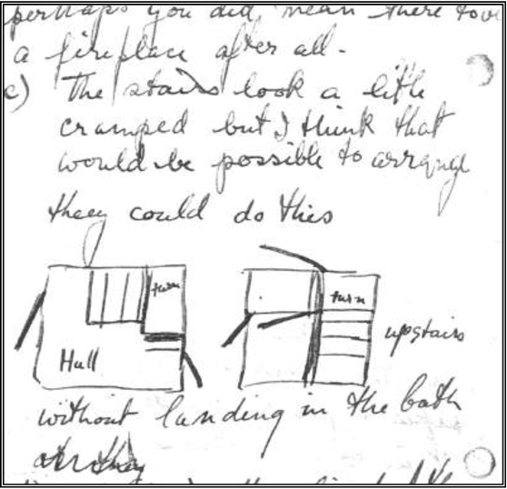  Frieda’s drawing of the stairwell in her and Edith’s imagined home, found in the love letters exchanged between them. 