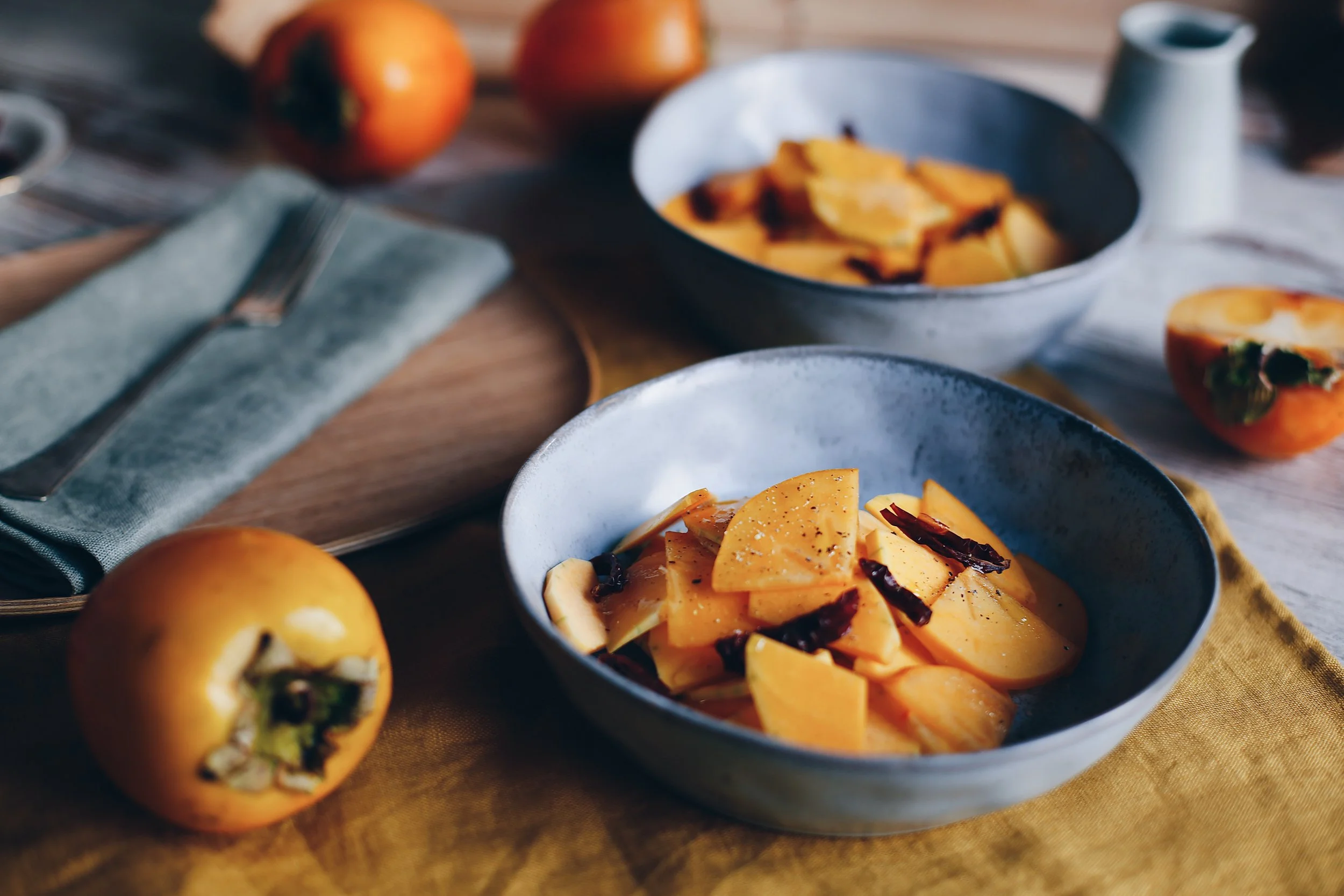 Butternut Squash Salad with Kaki Fruit
