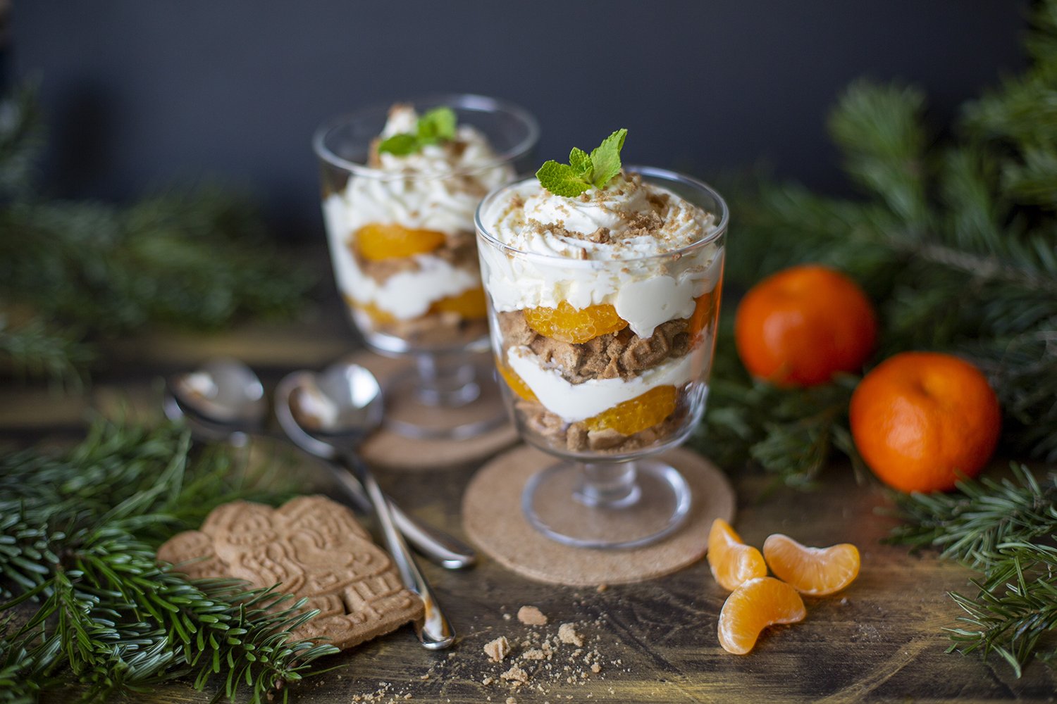 Mandarin Speculoos Layered Dessert
