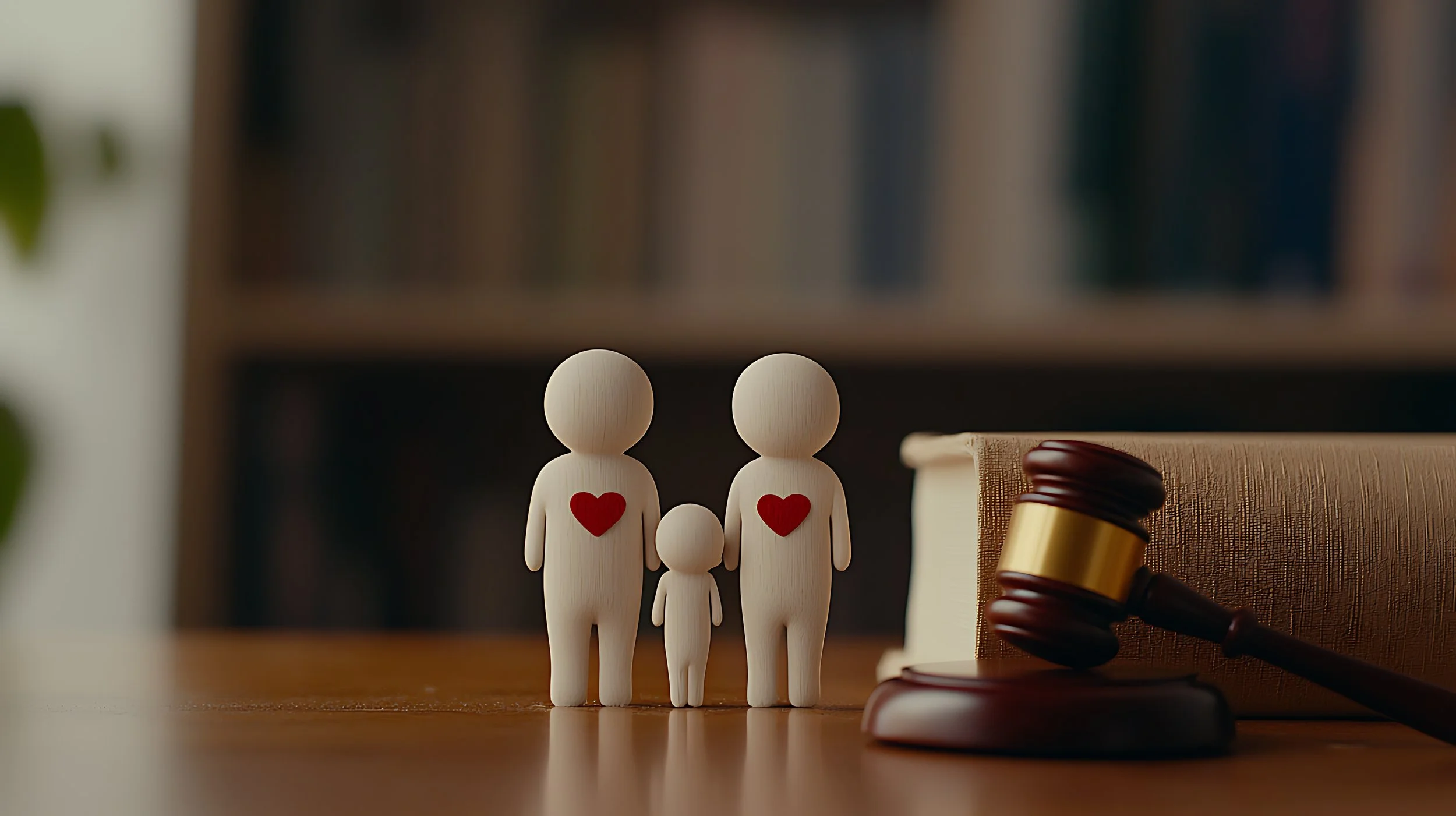 a wooden family figures