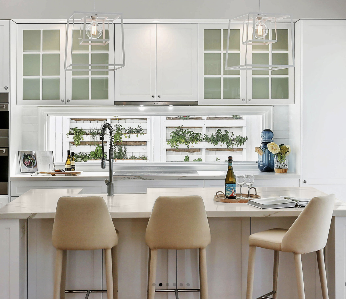 Pendant lights will not over power a small space.