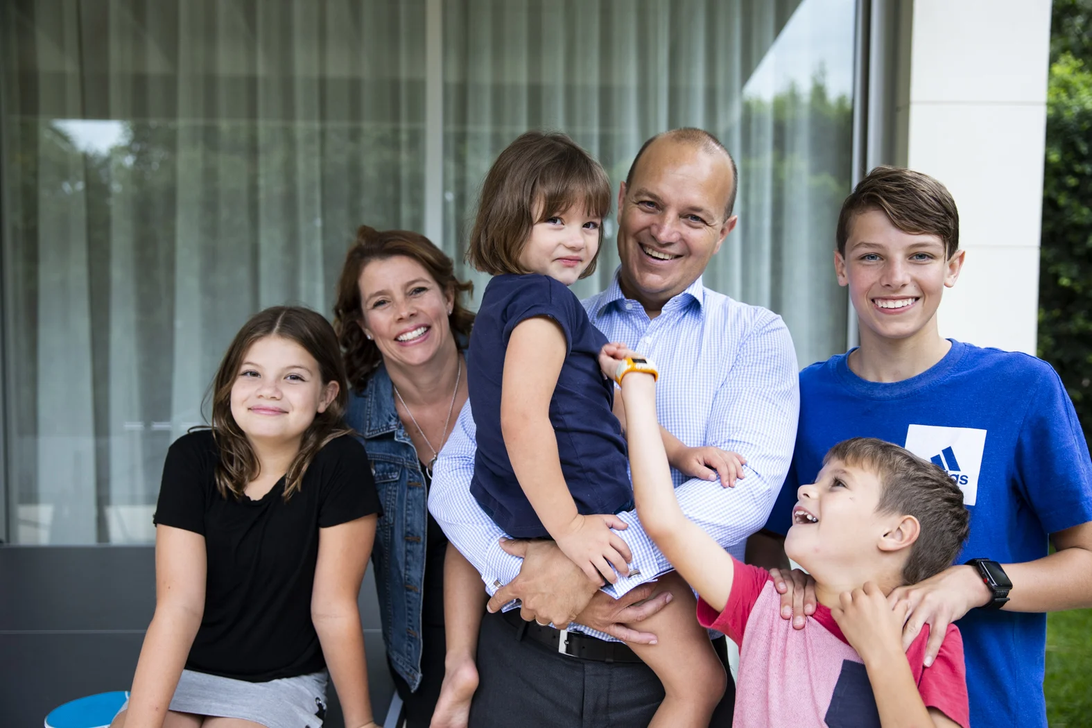 Belle Property Principal Tim Foote, recently pictured at home with his wife Bec and children Isaac, Isabelle, Toby and Zoe.