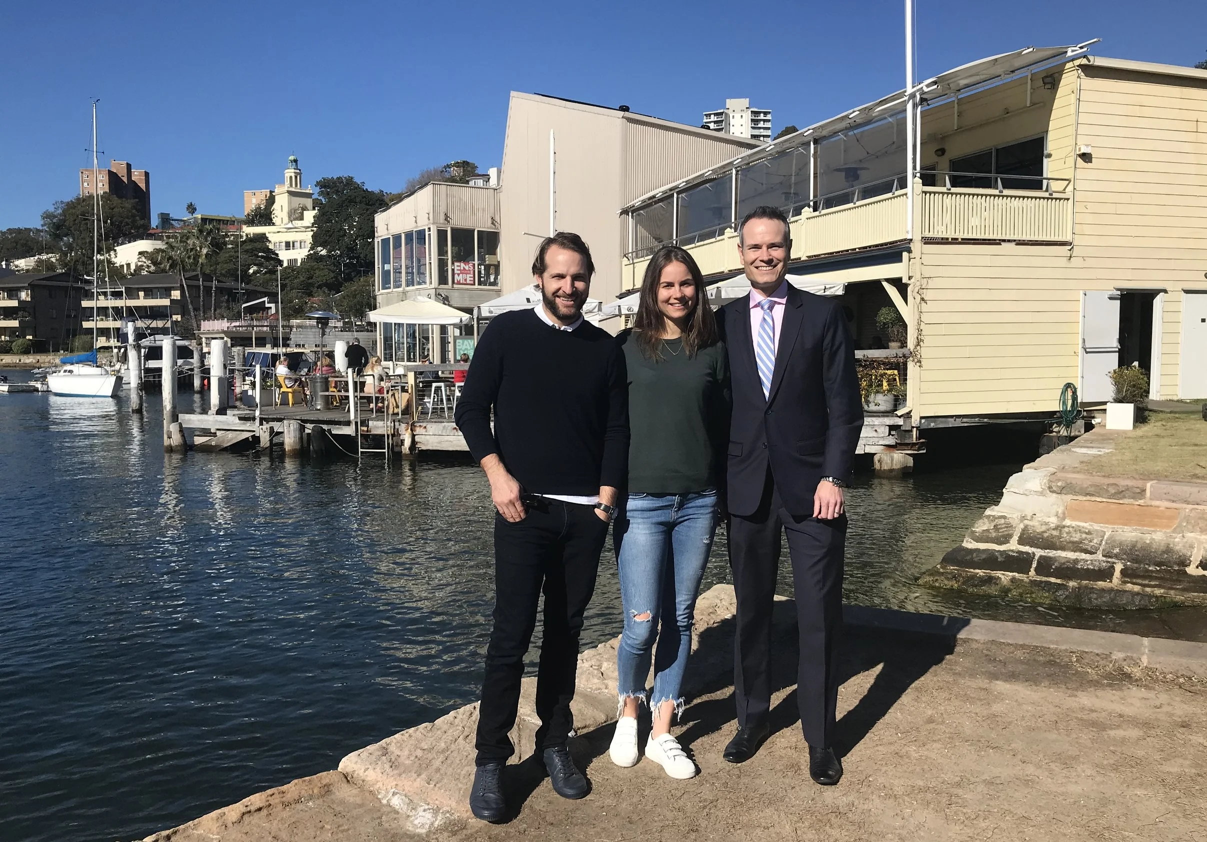 Bird and Bear owners Adam and Emma Marshall, pictured today with Rowers crusader Tim James.