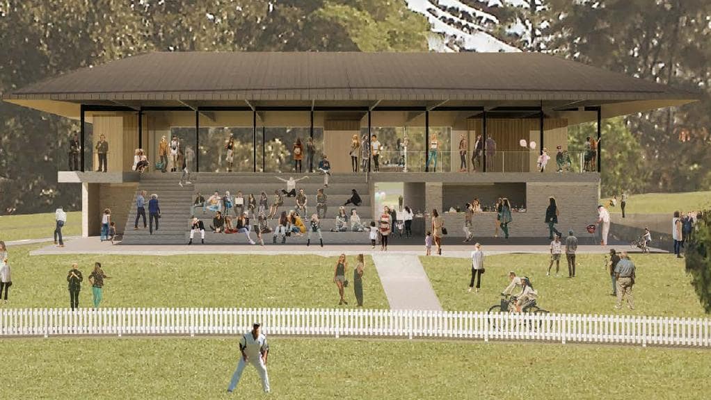 Proposed grand stand at Allan Border Oval - with no child care facility.
