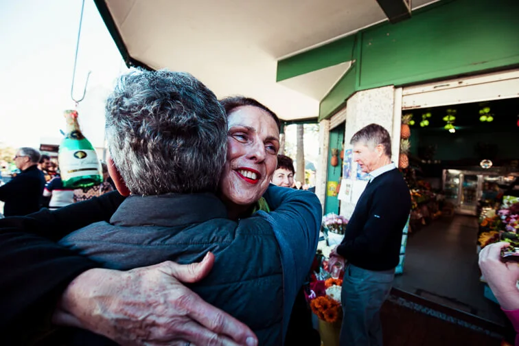 Mayor Carolyn Corrigan says farewell to Jimmy Koustoubardis