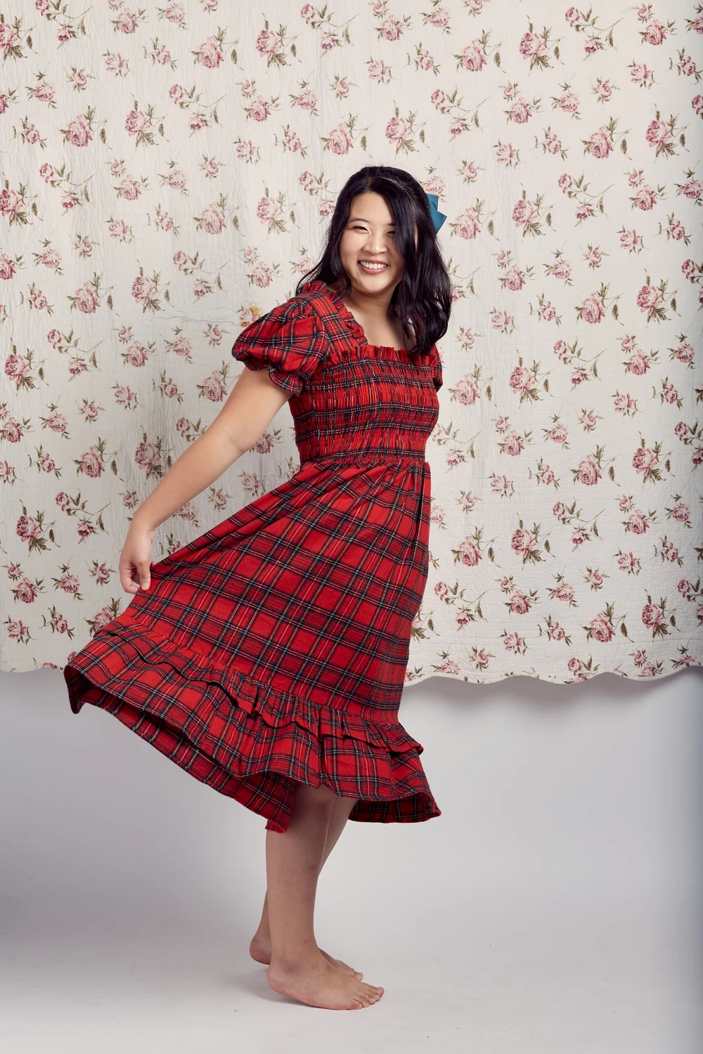 Odette Dress - Red Tartan Plaid  Dynasty George