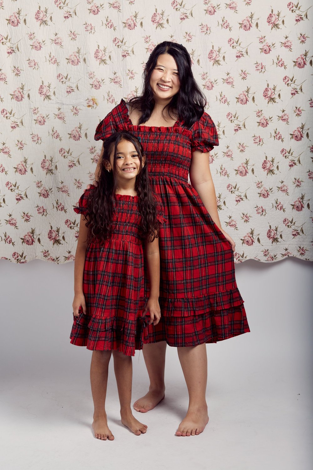 open lace back dress Christmas Red Tartan Off Shoulder Kintted Swing Dress