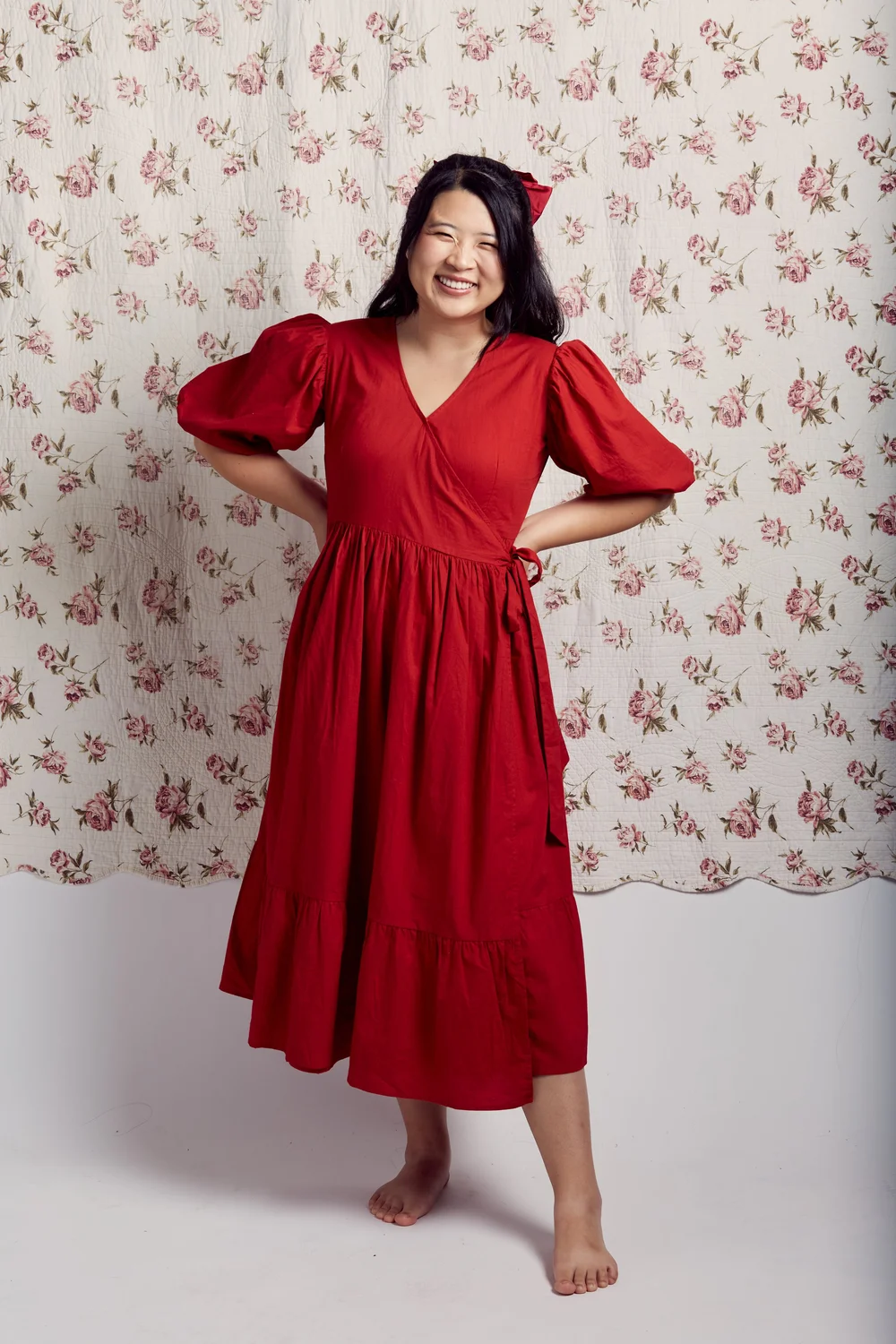 Chloe Wrap Dress - Ruby Red  Dynasty George