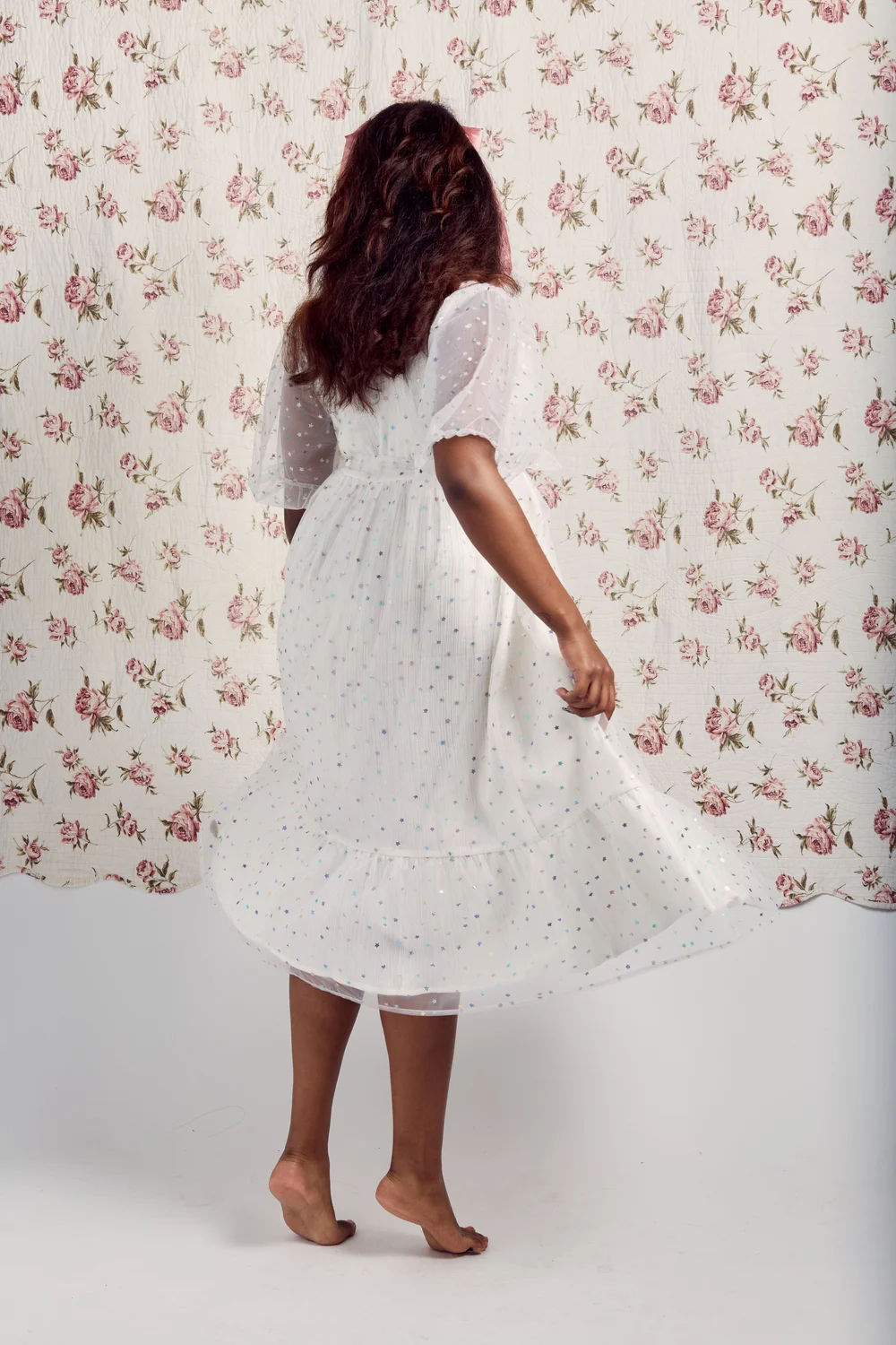Chloe Wrap Dress - White Star  Dynasty George