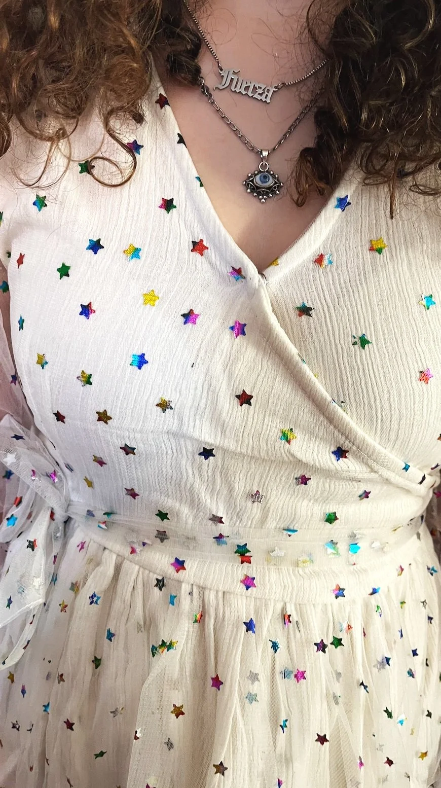 Chloe Wrap Dress - White Star  Dynasty George