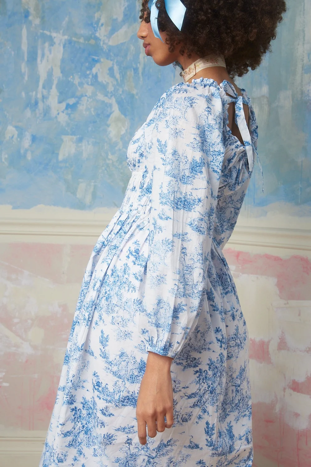 Daphne Dress- Blue Toile Dynasty George Daphne Dress- Blue Toile Dynasty George
