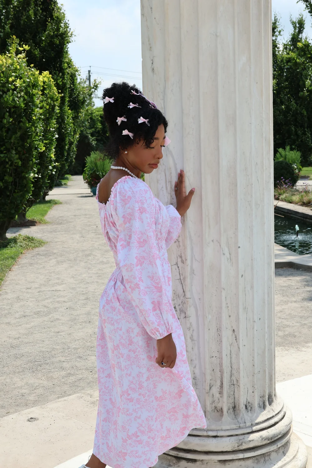 pink toile dress maternity Daphne Dress