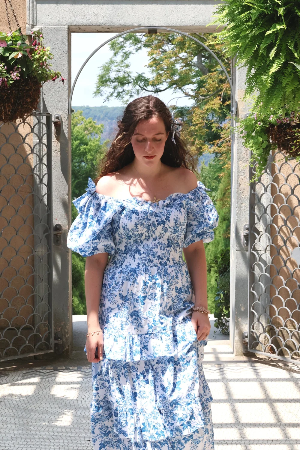 Isabella Dress -Blue Toile  Dynasty George