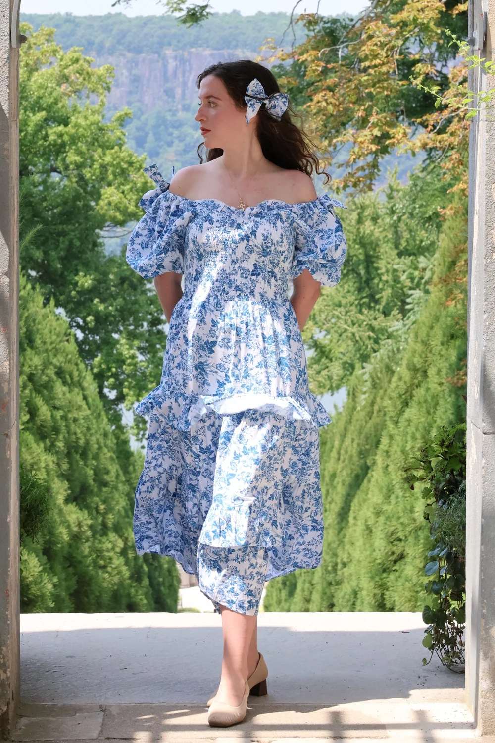 Isabella Dress -Blue Toile  Dynasty George
