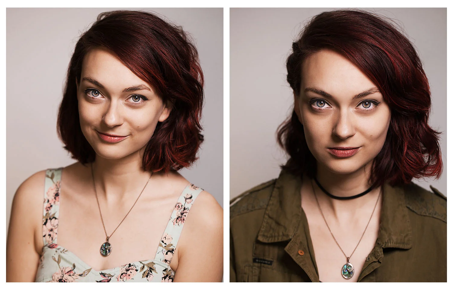 Two headshots, two “looks.” Just make sure your vibe fits the “looks” you choose.