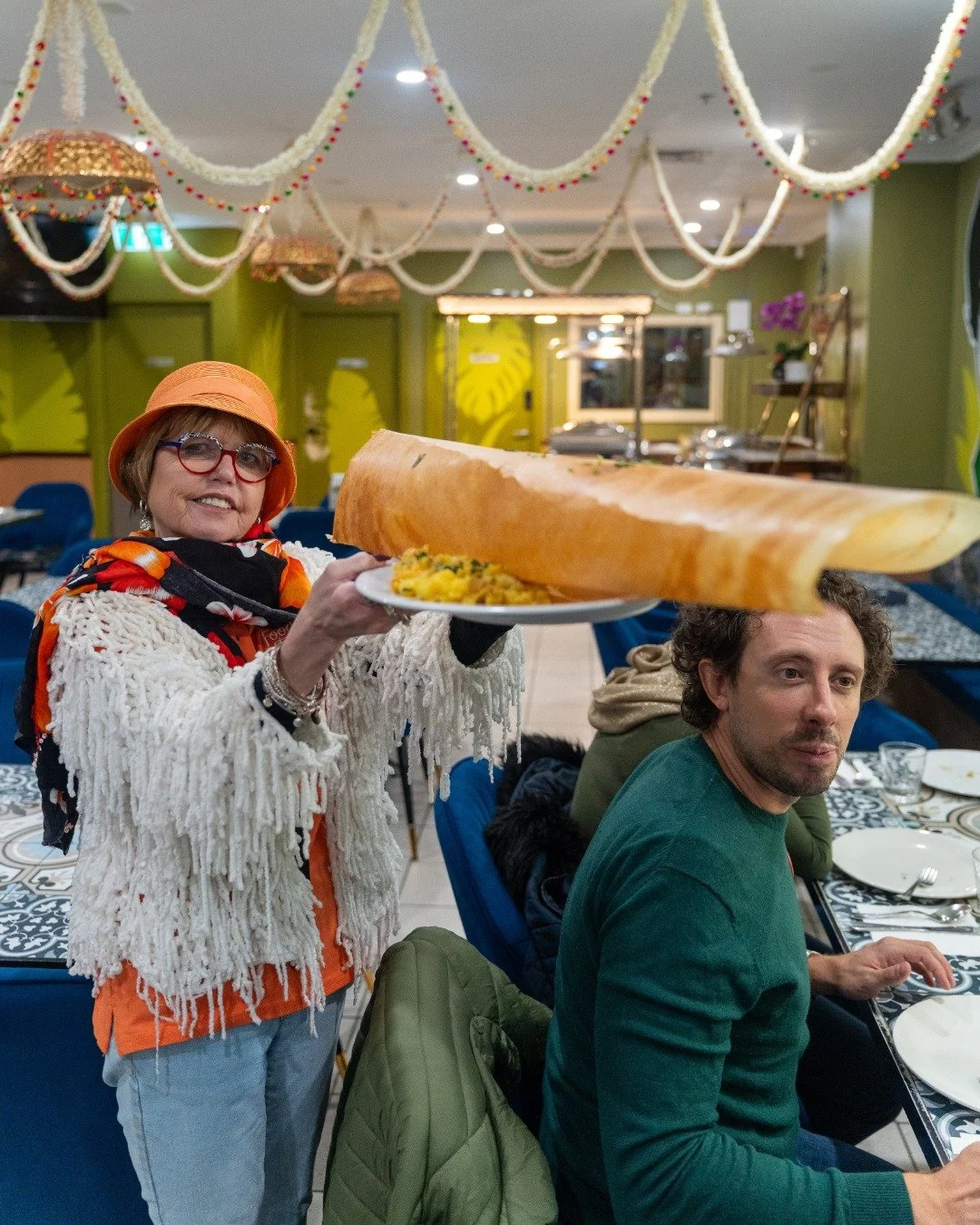 Dosa&rsquo;s anyone?

Now that&rsquo;s how you make an entrance ... a dosa bigger than your arm!

Crisp, golden, and filled with spiced potato goodness, it&rsquo;s a South Indian classic that never fails to wow our guests.

Because when you&rsquo;re 