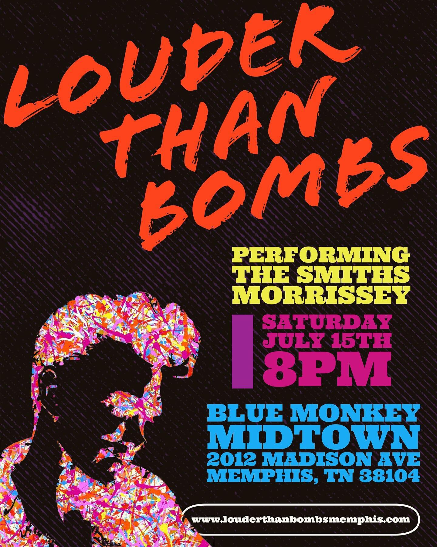 EARLY SHOW @ 8PM! Louder Than Bombs returns to perform The Smiths and Morrissey at Blue Monkey Midtown&hellip; #thesmiths #morrissey