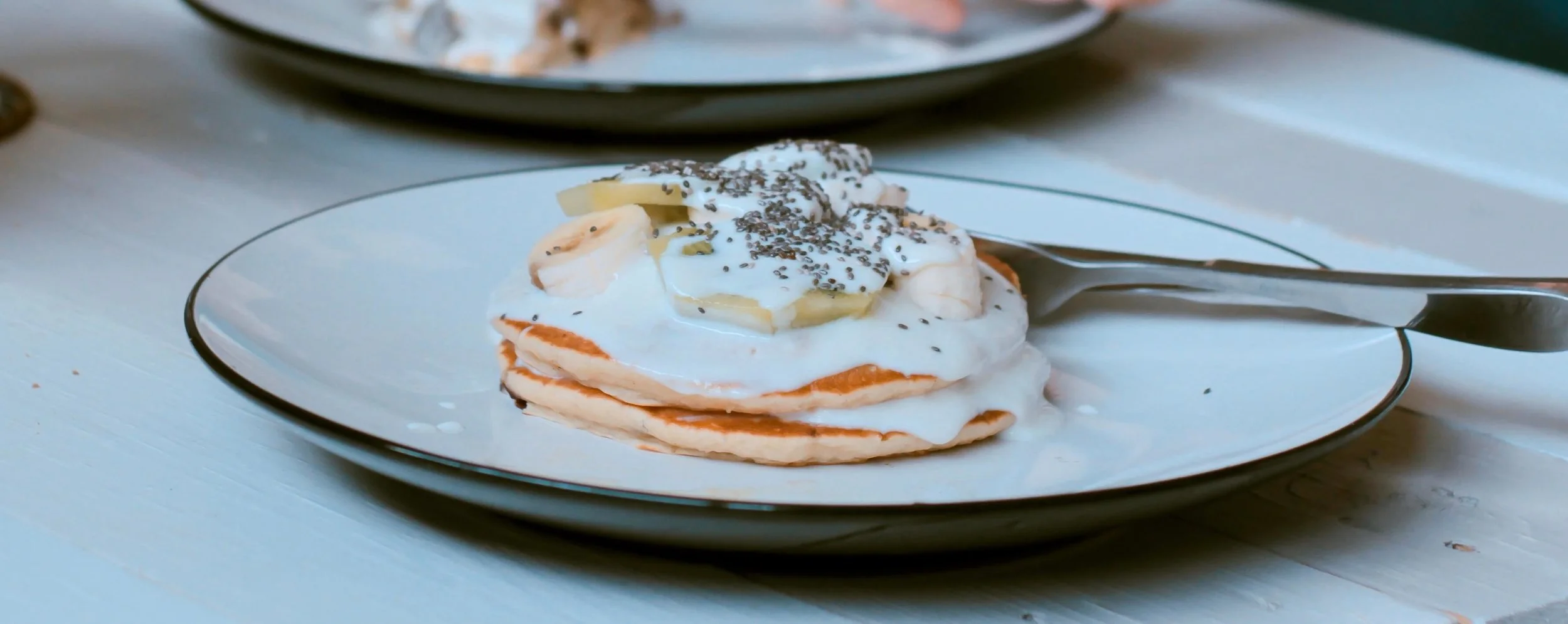 Pannenkoeken met kokosyoghurt