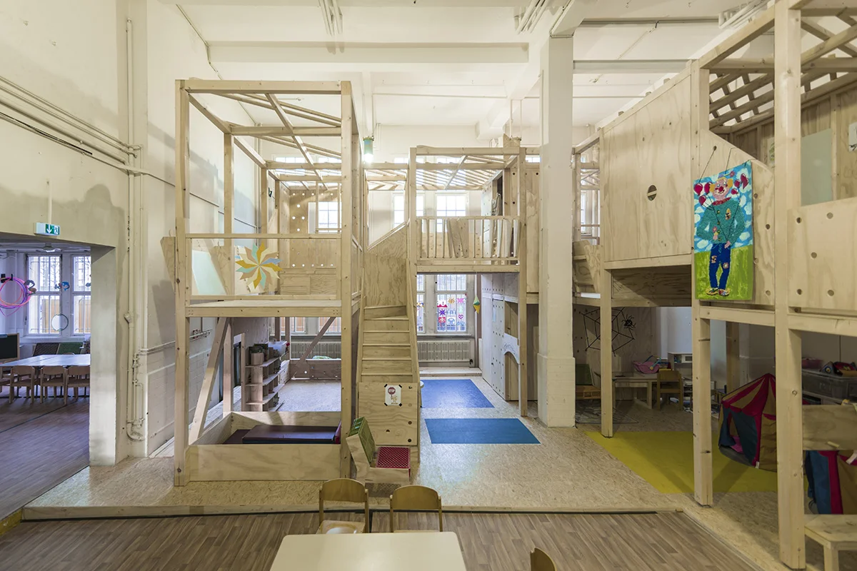 As Rebuilt: A play place at a kindergarten for refugees. Photo by Dennis Broer.
