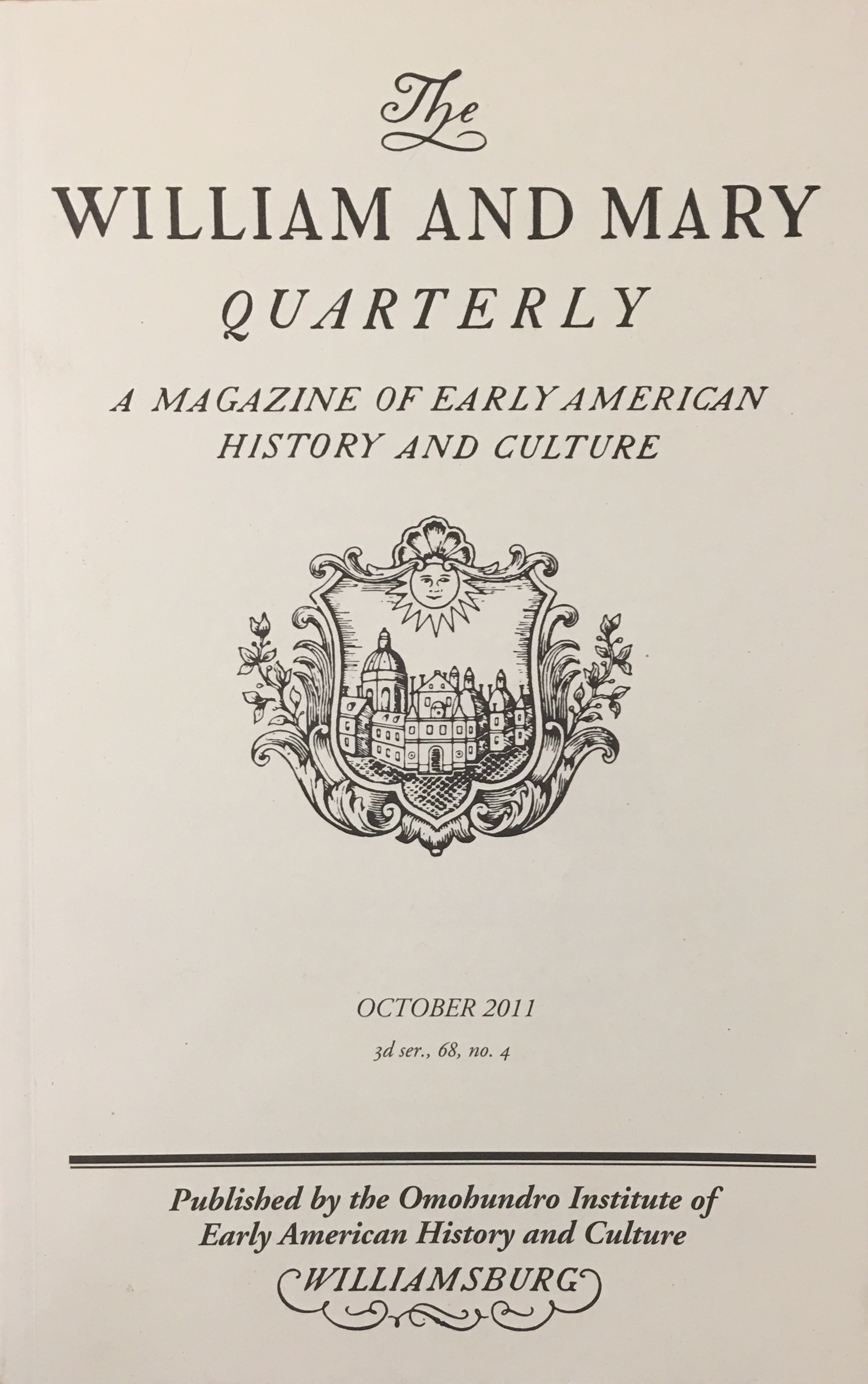 The William and Mary Quarterly — Michael McDonnell, Professor of Early American History pic