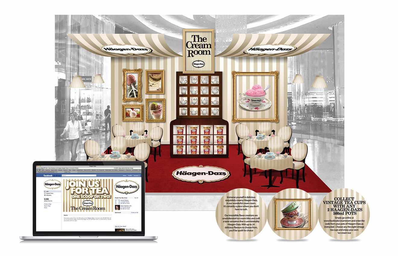   Häagen-Dazs:  Experiential campaign pitch.  Design, visualise . 