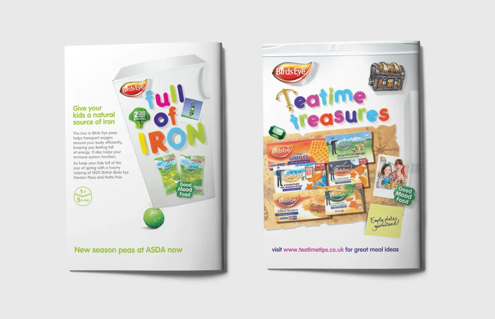   Birds Eye:  Press ads.  Art direction, photoshoot, design.  
