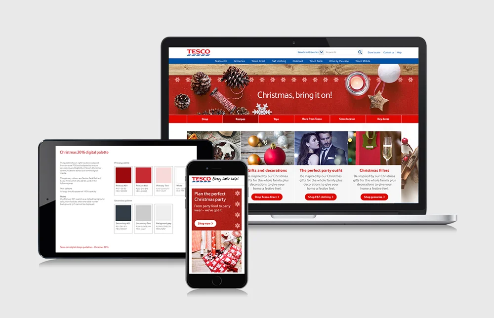   Tesco:  digital guidelines for Tesco Christmas event. 