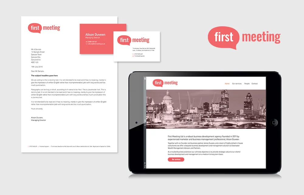   First Meeting:  Branding, logo and website.  Design . 