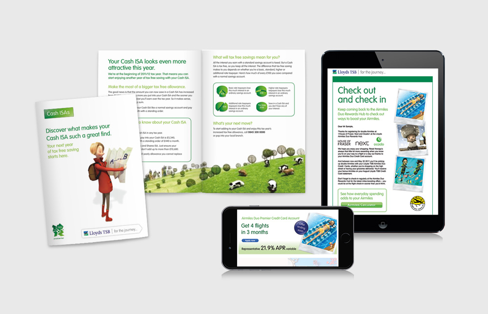   Lloyds: &nbsp;DM, email and banner ads.  Design . 