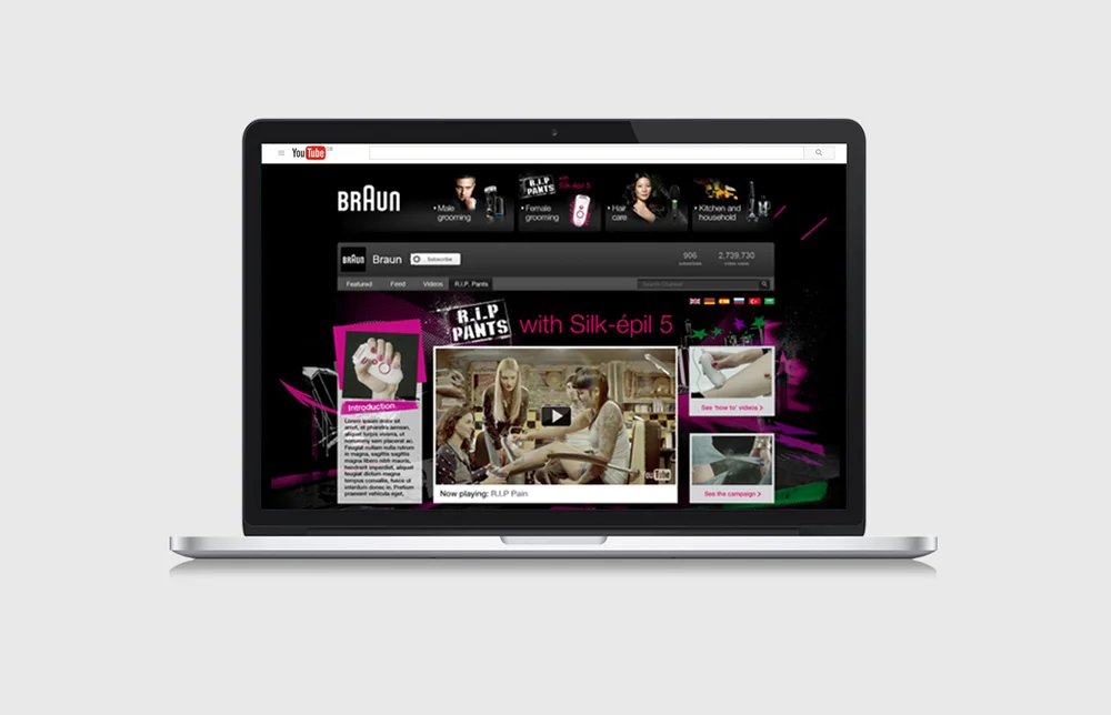   P&amp;G:  Braun YouTube channel.  Design . 