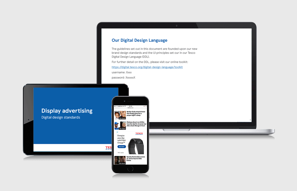   Tesco:  guidelines for Tesco Display advertising best practice.  Design, copy, produce.  