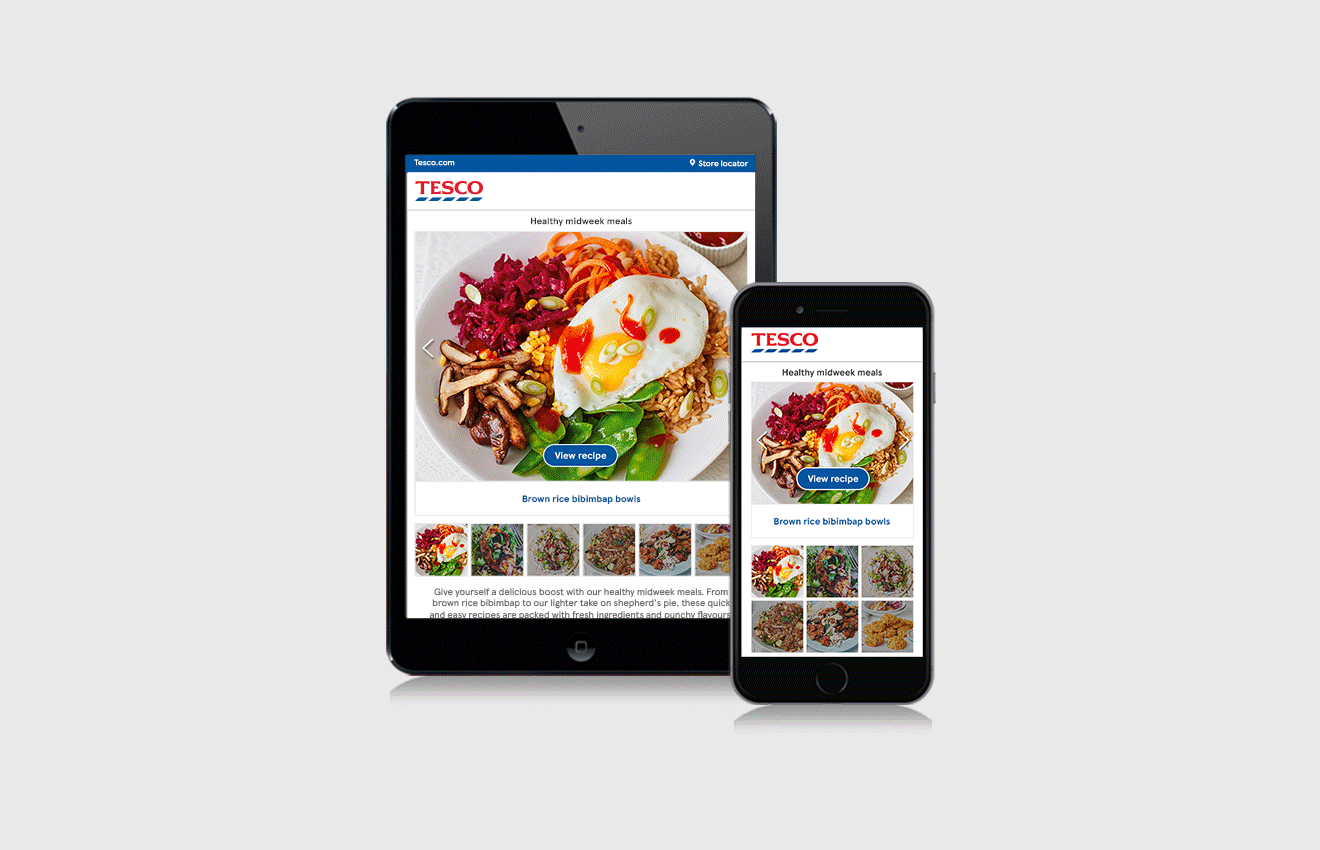   Tesco:  responsive interactive email to drive traffic to Tesco recipes site.  Concept and design.  