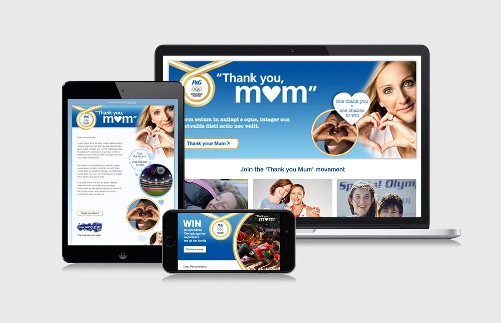   P&amp;G:  Competition website &amp; email.  Design.  