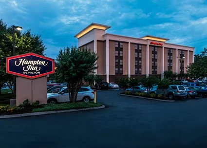 Hampton Inn Bellevue/Nashville I-40 (Smidgen over 2 miles to event) 7815 Coley Davis Rd Nashville, TN 37221 615-662-3133 Hotel details Surrounded by casual eateries off Interstate 40, this modern hotel is 6 miles from Belle Mead Plantation, and 15 miles from Music City Walk of Fame Park and the surrounding Downtown performing arts scene. The classic rooms include complimentary Wi-Fi and custom-designed beds, plus both full and lap desks (for working on the bed), coffeemakers, and flat-screens with HD and premium cable channels. Some add pull-out sofas or whirlpool tubs. Freebies include a hot breakfast buffet and weekday breakfast bags to go. There's also an outdoor pool, a fitness room, meeting space and a 24/7 business center. Free Wi-Fi Free breakfast Free parking Outdoor pool Air-conditioned Laundry service