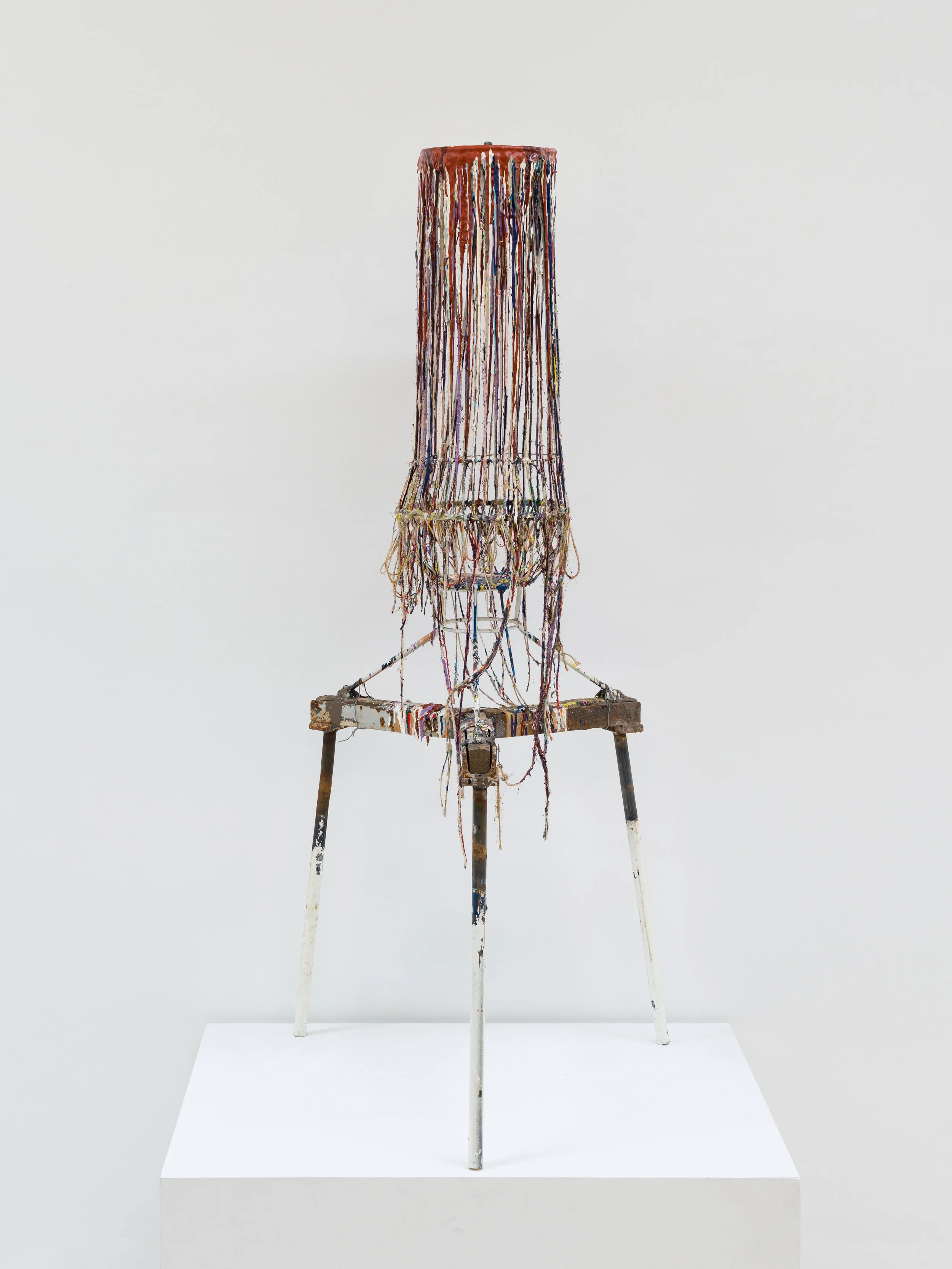 Willem Boel  Pare Feu #78 , 2025 iron, wood, rope, tape, paint 153 × 67 × 67 cm 
