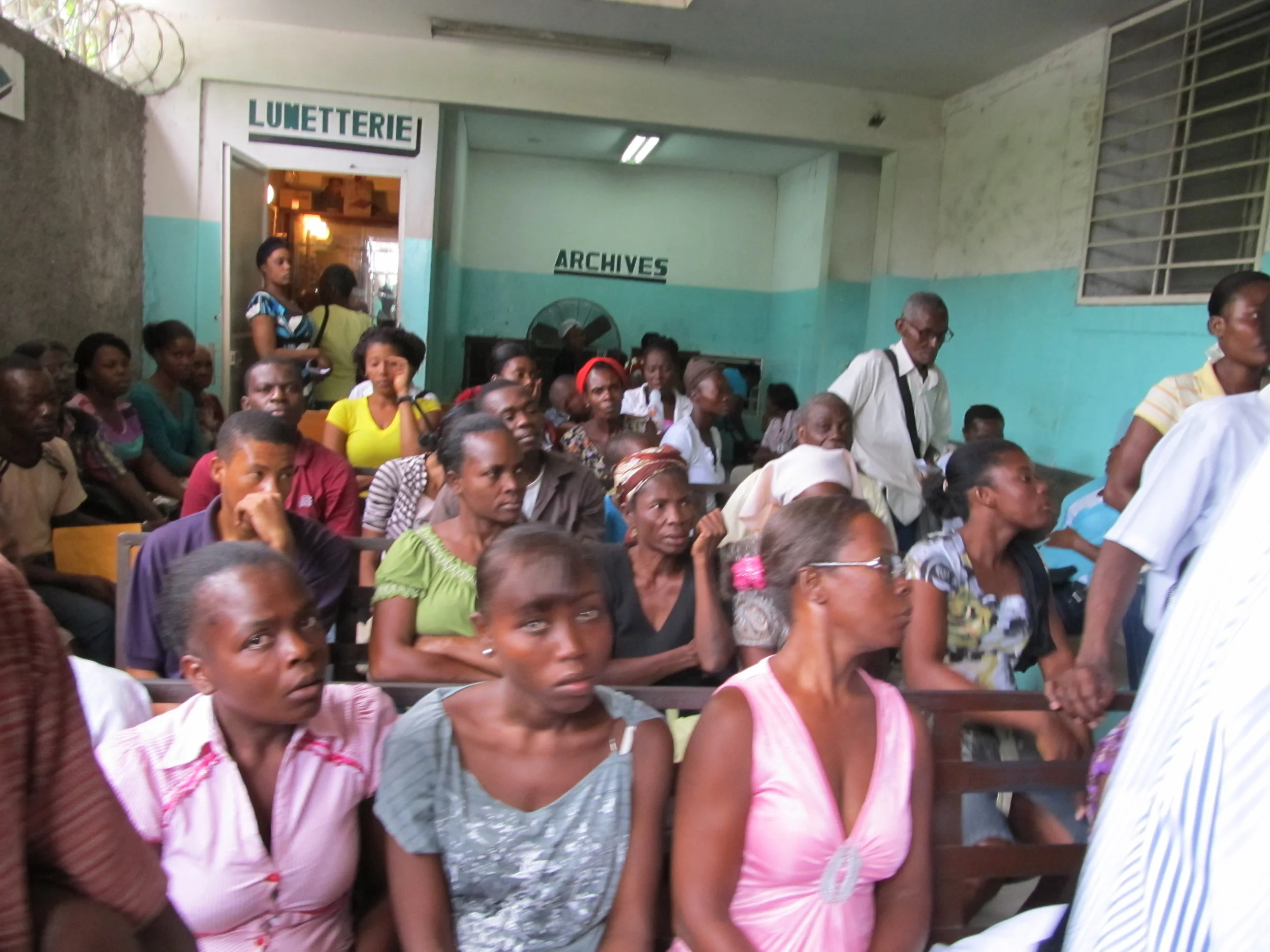 Clinic waiting room averages about 150 daily clinic visits