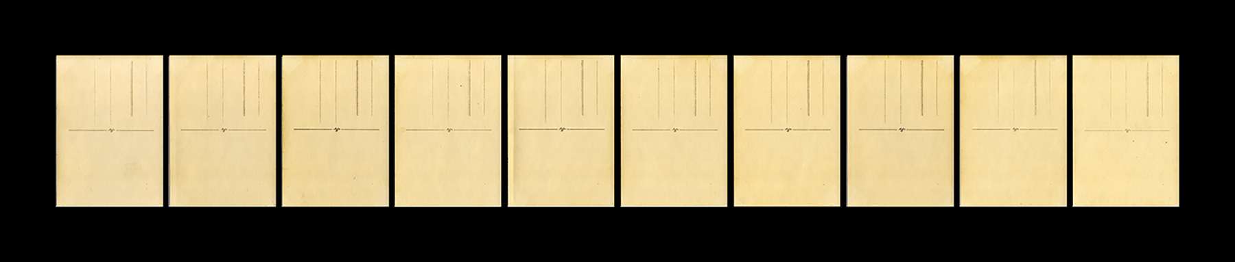 Title: Ten able-bodied adult males scanned from the rear. Dimensions: 47 x 10 inches