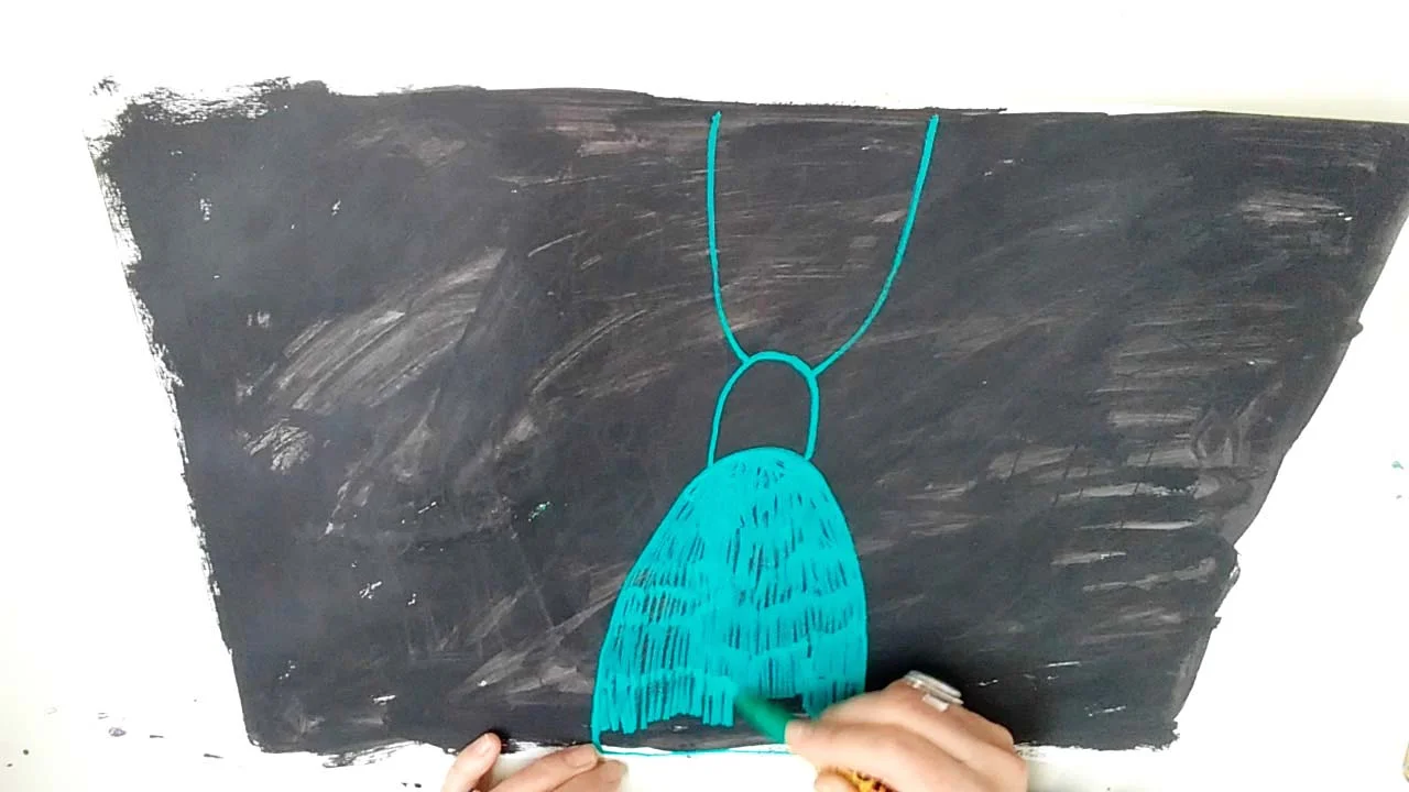 My process. here I start with painting the paper black. I always start with a white paper, but felt like doing the opposite would balance the energies.