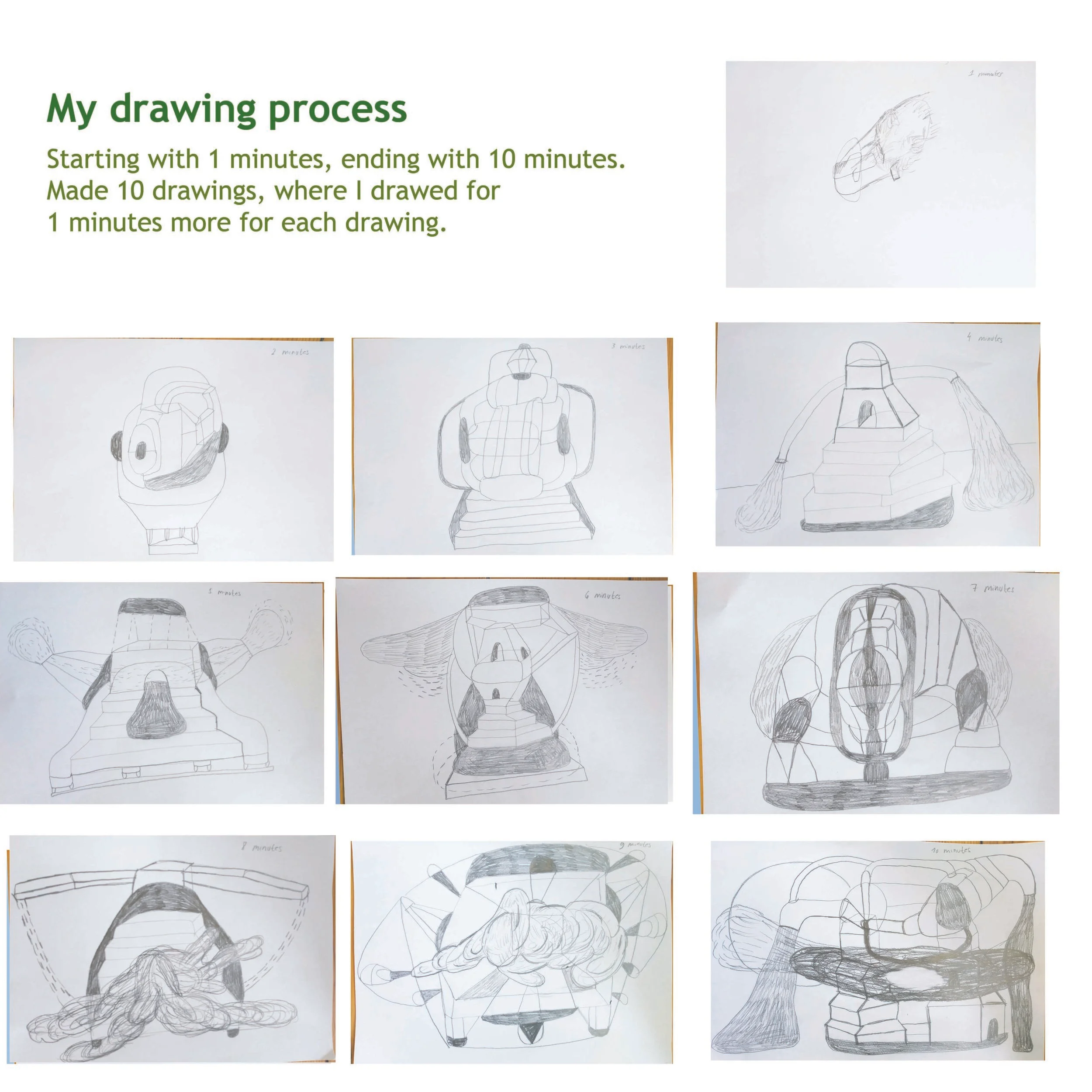 Marie J.Engelsvold. I can’t emphasize how many insights I got making this exersize. It seems so simpel, but it actually makes you completely absorbed in the process. You get more free because you are making so many drawings, so it’s releasing the ex…